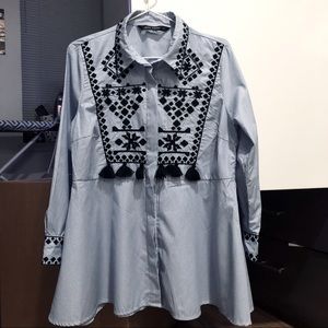 ZARA Embroidered Blouse